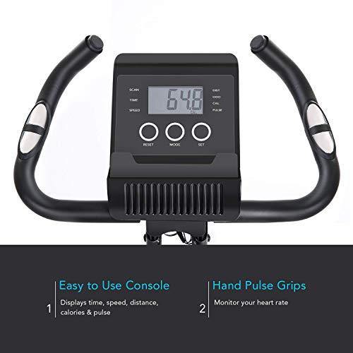 MaxKare Folding Magnetic Upright Exercise Bike w/Pulse Sensor/LCD Monitor Indoor Cycling Bike Stationary Bike - JOY2ESpree