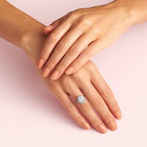Pandora Jewelry Sparkling Teardrop Halo Cubic Zirconia Ring in Sterling Silver - JOY2ESpree