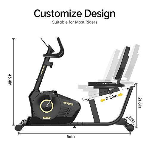 pooboo Recumbent Exercise Bike, Magnetic Cycling Bike Stationary Indoor Exercise Bike - JOY2ESpree