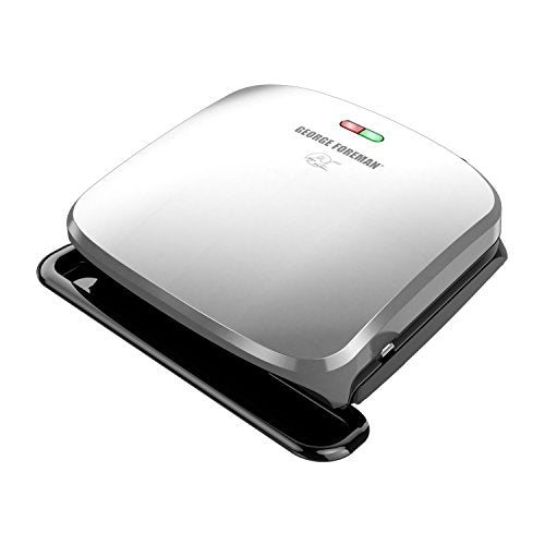 George Foreman 4-Serving Removable Plate Grill and Panini Press, Platinum, GRP3060P - JOY2ESpree