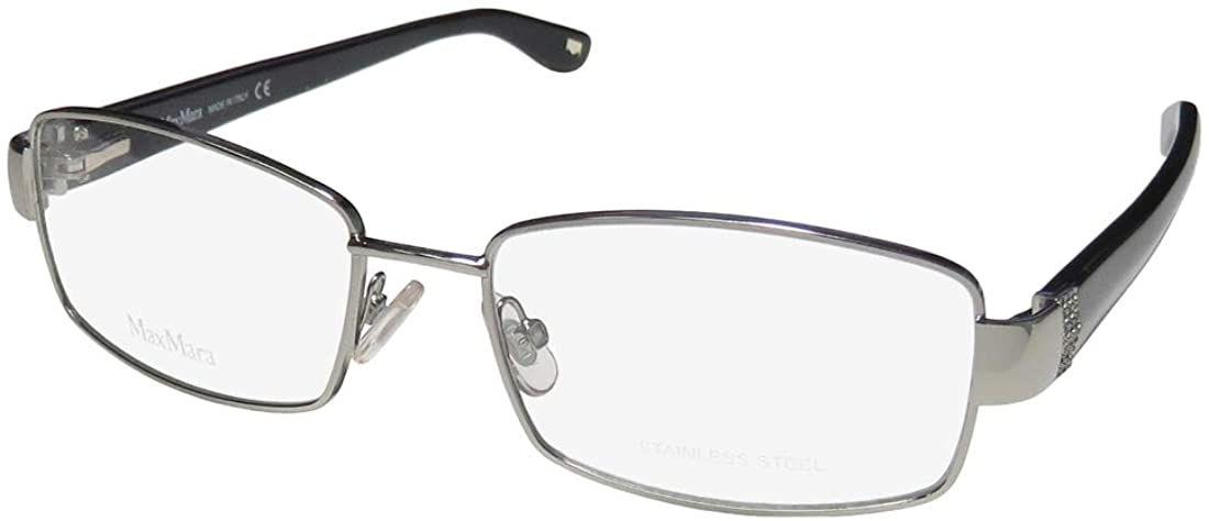 Max Mara 1100/U Womens Rectangular Crystals Flexible Hinges Distinct Eyeglasses/Eyeglass Frame