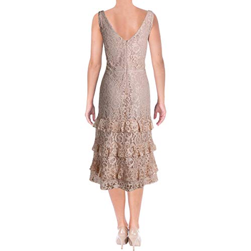 LAUREN RALPH LAUREN Womens Melrosa Lace Midi Cocktail Dress