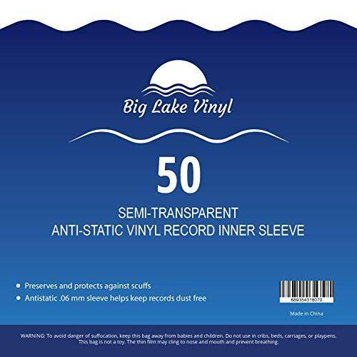 50 Vinyl Record Inner Sleeves-12" Anti-Static Semi Transparent Rounded Bottom Plastic | Protect and Preserve LPs - JOY2ESpree