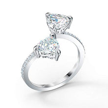 
                        
                          Cargar imagen en el visor de la galería, SWAROVSKI Women's Attract Soul Double Heart Ring Collection, Rhodium Finish, Clear Crystals - JOY2ESpree
                        
                      