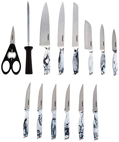 Cuisinart C77MB-15PW Classic -Style Knife Block Set, 15 PC, Marble - JOY2ESpree