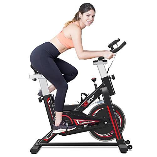 VIGBODY Stationary Bike Exercise Bike Belt Drive Indoor Cycling Bike for Home Cardio Workout Bike Heavy Duty Flywheel Bicycles - JOY2ESpree