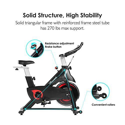 Reehut Exercise Bikes Stationary for Home, Spin Bike with Screen Cycling Bike Magnetic Resistance - JOY2ESpree