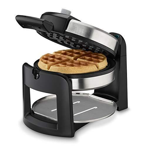Cuisinart WAF-F30 Round Flip Belgian Waffle Maker, black/silver, 1 inch thick - JOY2ESpree