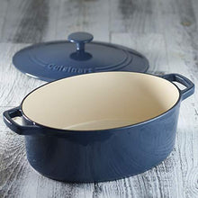 
                        
                          Muat gambar ke penampil Galeri, Cuisinart Cast Iron Casserole, 5.5 Qt Oval Covered, Enameled Provencial Blue - JOY2ESpree
                        
                      