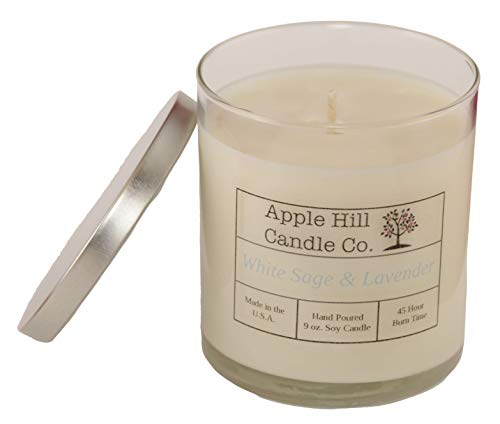 Handmade Natural Soy Candle - White Sage and Lavender (9 oz.)