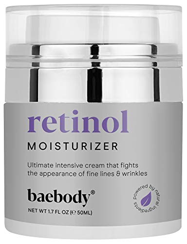 Baebody Retinol Moisturizer Cream for Face, Neck and Décolletage with Wrinkle and Acne Fighting Retinol, Jojoba Oil and Vitamin E, 1.7 Ounces