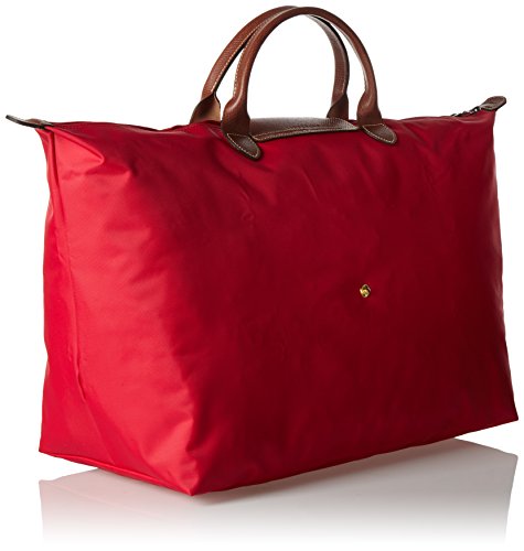 Longchamp Le Pliage Large Travel Bag, Red Garance, 17.75" x 13.75" x 9"