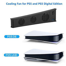 
                        
                          Load image into Gallery viewer, PS5 Cooling Fan, FANPL Cooling Station for Sony Playstation 5 Digital Edition &amp; Ultra HD Console with 3 Cooling Fans and USB Port - JOY2ESpree
                        
                      
