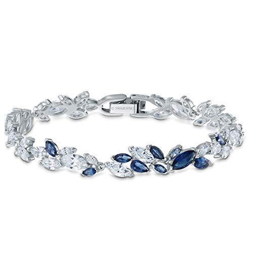 Swarovski Women's Louison Jewelry Collection, Rhodium Finish, Blue Crystals, Clear Crystals - JOY2ESpree