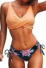 
                        
                          Load image into Gallery viewer, CUPSHE Women's Bikini Swimsuit Floral Print Lace Up Two Piece Bathing Suit
                        
                      