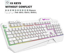 
                        
                          画像をギャラリービューアに読み込む, havit Keyboard Rainbow Backlit Wired Gaming Keyboard Mouse Combo, LED 104 Keys USB Ergonomic Wrist Rest Keyboard, 4800 DPI Mouse for PC Gamer (White) - JOY2ESpree
                        
                      