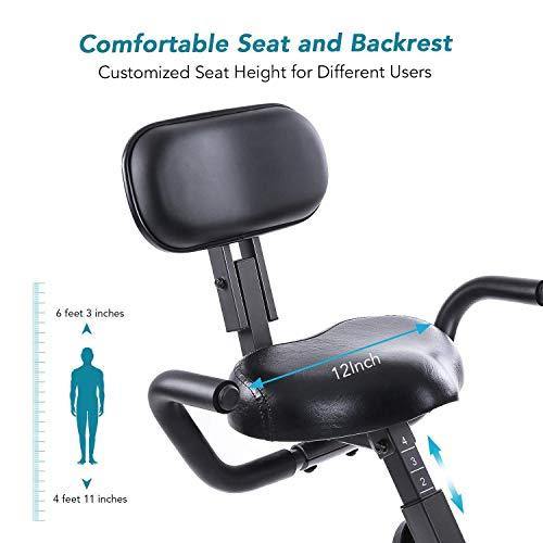 MaxKare Folding Magnetic Upright Exercise Bike w/Pulse Sensor/LCD Monitor Indoor Cycling Bike Stationary Bike - JOY2ESpree