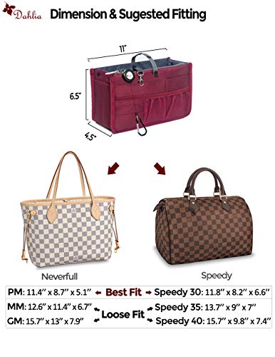 Dahlia's Patented Handbag Purse Organizer Insert - STURDY Flexible