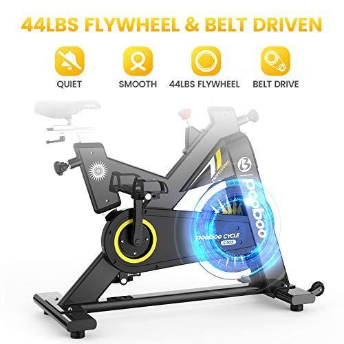 pooboo Exercise Bike Indoor Cycling Bike Stationary Bike-Belt Drive Cardio Bike with 44LBS Flywheel - JOY2ESpree