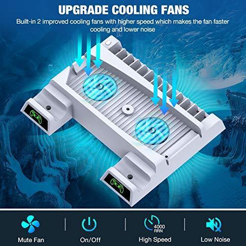 BEBONCOOL PS5 Stand with Cooling Fan, PS5 Cooling Station with Dual Controller Charger Station for Playstation 5 Console - JOY2ESpree