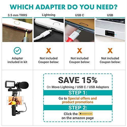 Movo Smartphone Vlogging Kit V7 with Grip Rig, Stereo Microphone - JOY2ESpree