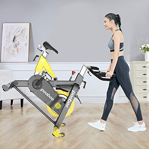 pooboo Commercial Standard Exercise Bike Magnetic Resistance Stationary Bike Indoor Cycling Bike Belt Drive Bike - JOY2ESpree
