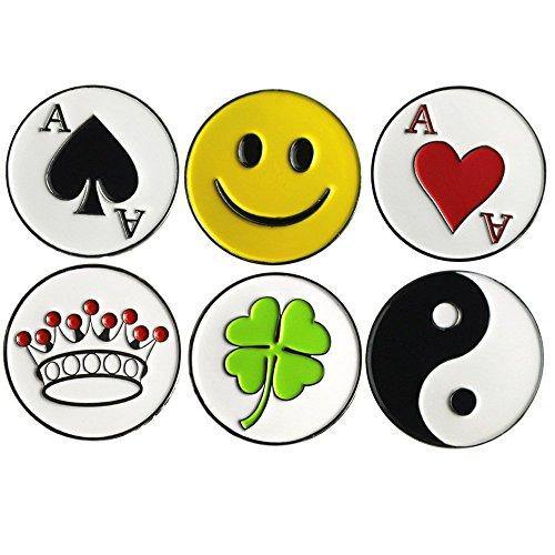 PINMEI Lot of 10 Golf Ball Markers Assorted Patterns - Soft Enamel Technique - JOY2ESpree