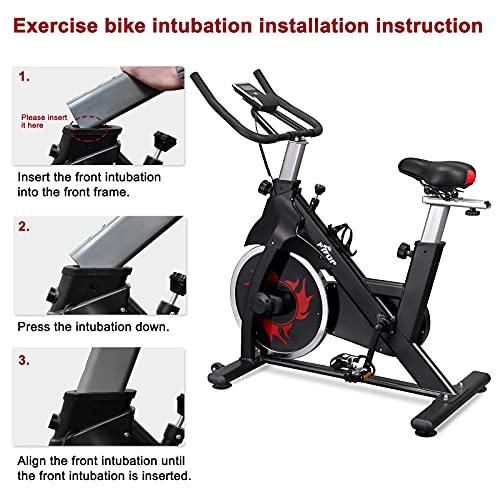 FISUP Exercise Bike Stationary Bike Cardio Bike for Home Gym Indoor Cycling Bike with Belt Drive System and LCD Monitor - JOY2ESpree