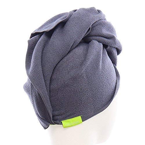 AQUIS - Original Long Hair Towel, Ultra Absorbent & Fast Drying Microfiber Towel for Longer Hair, Dark Grey, Long (19 x 44 Inches)