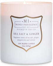 
                        
                          Load image into Gallery viewer, Manly Indulgence Sea Salt &amp; Ginger Scented Jar Candle, 15 Oz, White
                        
                      