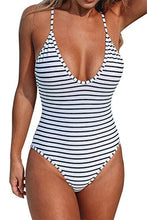 
                        
                          將圖片載入圖庫檢視器 CUPSHE Women's One Piece Swimsuit Striped Scoop Neck Cross Back Beach Swimwear Bathing Suits
                        
                      