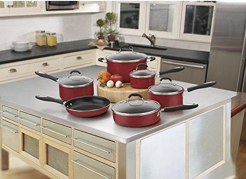 Cuisinart Advantage Nonstick 11-Piece Cookware Set, Red - JOY2ESpree