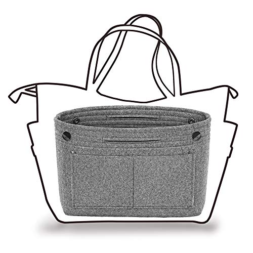 TOPHOME Insert Handbag Organizer Bag in Bag Cosmetic Storage Makeup Bag Organizers Felt Container Organizer Storage Organizing Home Girl Handbag Grey