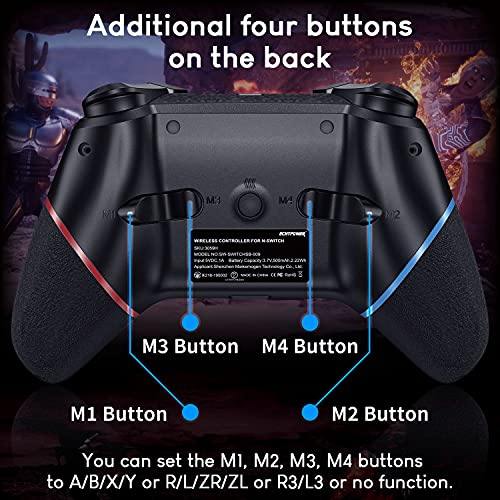 [2021 New Version] Wireless Switch Pro Controller with 4 Additional Buttons ECHTPower Remote Game Controller - JOY2ESpree