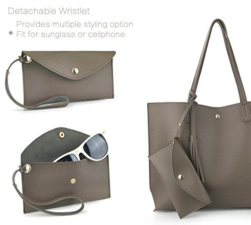 Minimalist Clean Cut Pebbled Faux Leather Tote Womens Shoulder Handbag