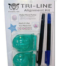 
                        
                          Load image into Gallery viewer, VISUALIZE TRI-LINE Golf Alignment Kit - (2-Pack) Unique 3 Line Golf Ball Marker - JOY2ESpree
                        
                      