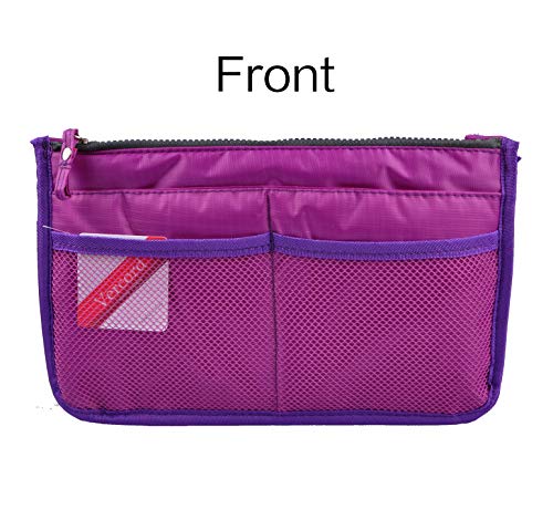 Vercord Updated Purse Handbag Organizer Insert Liner Bag in Bag 13 Pockets Purple Small
