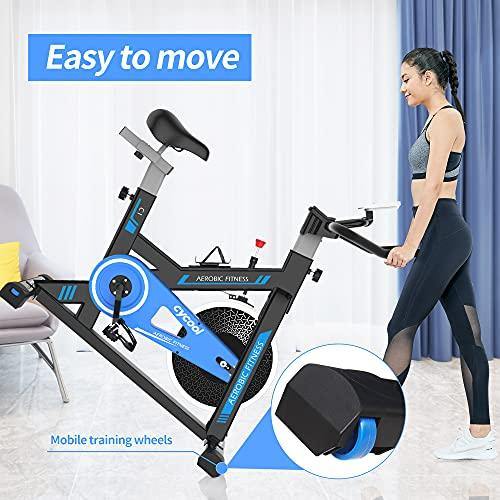cycool Exercise Bike Indoor Cycling Bike Stationary Workout Bike Fitness Training Bikes with Phone Stand LCD Monitor Comfortable Seat Cushion - JOY2ESpree