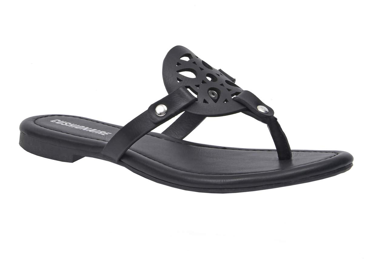CUSHIONAIRE Women's Cameron Flat Sandal with +Comfort