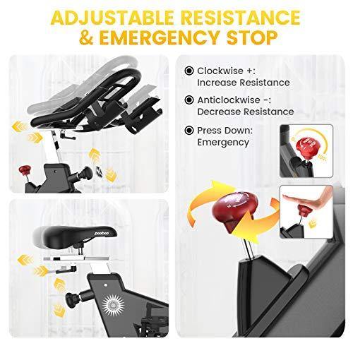 pooboo Exercise Bike Indoor Cycling Bike Stationary Bike-Belt Drive Cardio Bike with 44LBS Flywheel - JOY2ESpree