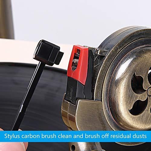 5 in 1 Vinyl Record Cleaning Solution Kit, Includes Soft Velvet Record Brush, Vinyl Cleaning Liquid, Stylus Cleaner & Brush and Carry Pouch - JOY2ESpree