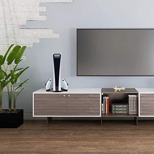 Vertical Stand for PS5 Console and PlayStation 5 Digital Edition, Charger for PS5 Dualsense Wireless Controller，PS5 Base - JOY2ESpree