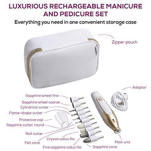 Beurer 14-piece Professional Manicure & Pedicure Nail Drill Kit, Cordless