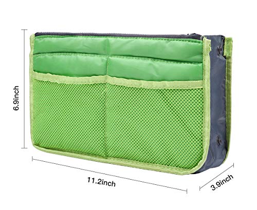 koboome Women Travel Insert Handbag Organiser Purse Large Liner Organizer Tidy BagTravel Double Zipper Cosmetic Bag