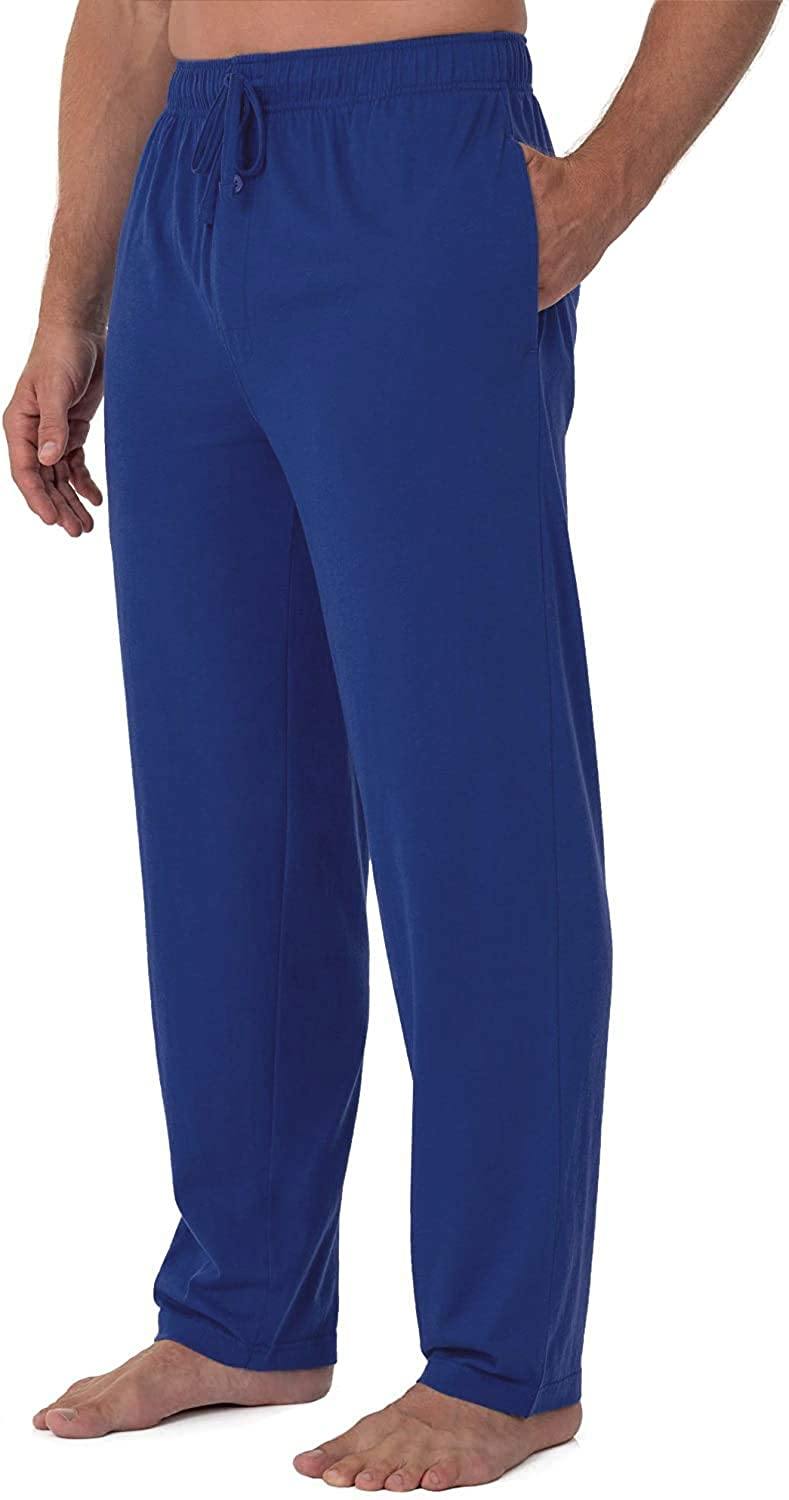 Bintangor Men's Sleep Pajama Pants 100% Cotton Knit Elastic Waistband Lounge Wear Long