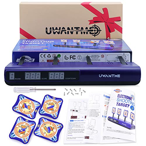 UWANTME Electronic Shooting Target Scoring Auto Reset Digital Targets for Nerf Guns Toys, Ideal Gift Toy for Kids-Boys & Girls