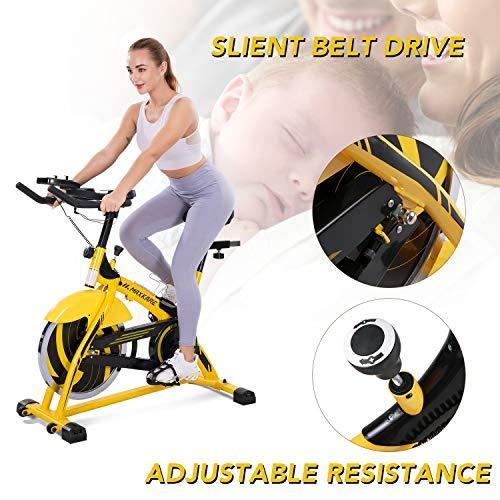 MaxKare Stationary Bike Belt Drive Indoor Cycling Bike 44lbs Flywheel & Pulse Sensor/LCD Monitor/Ipad Mount Exercise Bike - JOY2ESpree