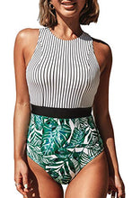 
                        
                          將圖片載入圖庫檢視器 CUPSHE Women's Striped Leafy One Piece Swimsuit
                        
                      
