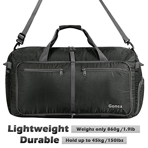 Gonex 150L Travel Duffel Bag Foldable Extra Large Duffle Bag XL Heavy Duty for Men Women for Luggage Shopping Gray