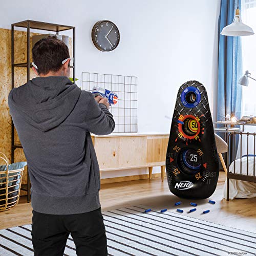 NERF Inflatable Target, 4’ Tall Practice Device – 3 Score Zones, Water Filled Base – Great for Outdoor & Indoor Play